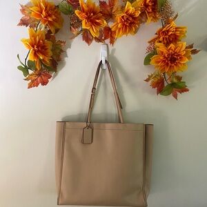 Coach Tan Leather Tote Versatile Everyday Bag